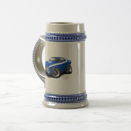 Roadrunner-Blau-Weißes Auto 1973-74 Bierglas (Vorderseite Links)