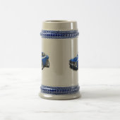Roadrunner-Blau-Weißes Auto 1973-74 Bierglas (Mittel)