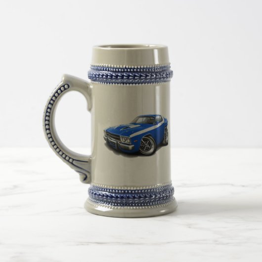 Roadrunner-Blau-Weißes Auto 1973-74 Bierglas (Links)