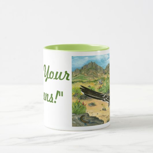 Roadrunner Eating Alien, New Mexico Souvenir! Tasse (Zentrum)