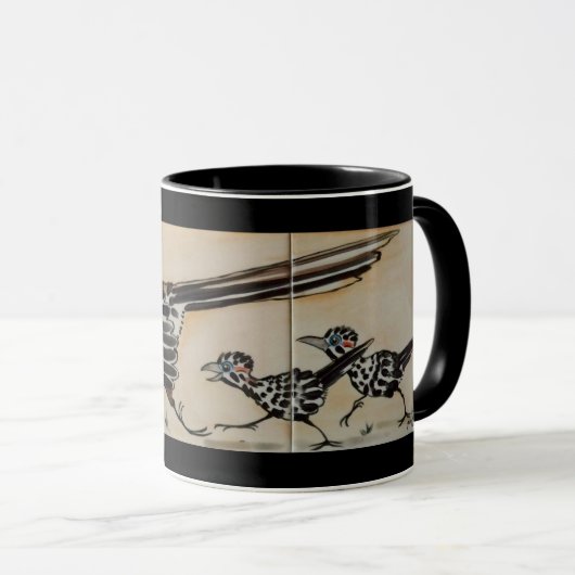 Roadrunner Family Mama und Chicks Südwestliche Tas Tasse (VorderseiteRechts)