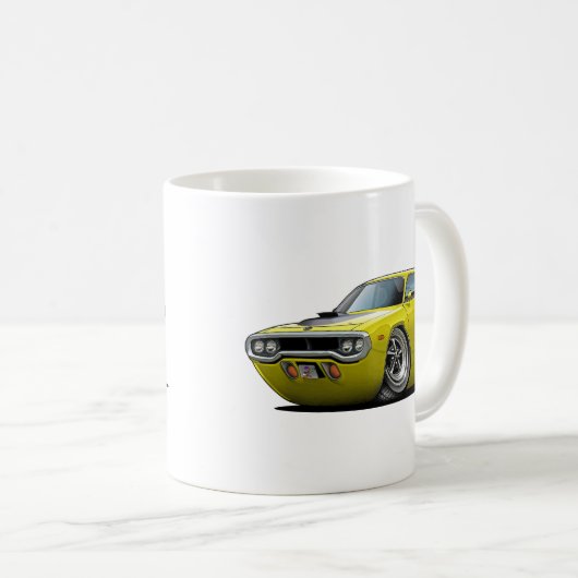 Roadrunner-Gelb-Schwarzes Auto 1971-72 Kaffeetasse (VorderseiteRechts)