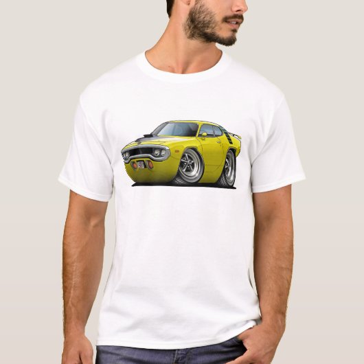 Roadrunner-Gelb-Schwarzes Auto 1971-72 T-Shirt (Vorderseite)