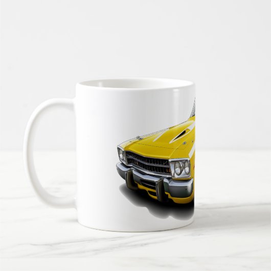 Roadrunner-Gelb-Weißes Auto 1973-74 Kaffeetasse (Links)