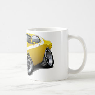 Roadrunner-Gelb-Weißes Auto 1973-74 Kaffeetasse
