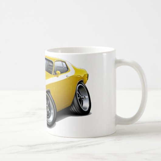 Roadrunner-Gelb-Weißes Auto 1973-74 Kaffeetasse (Rechts)