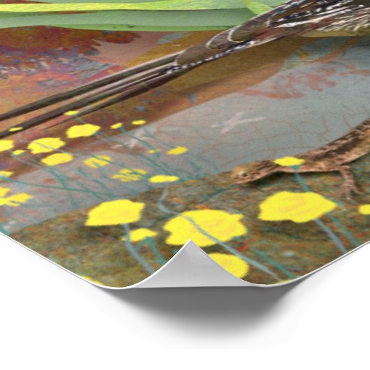 Roadrunner in der Wüste Poster (Ecke)