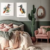 Roadrunner in lebendiger Aquarellfarbe, anpassbar Poster