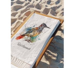 Roadrunner in lebendiger Wasserfarbe Badhandtuch Set