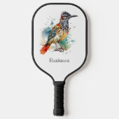 Roadrunner in lebendiger Wasserfarbe Pickleball Schläger (Rückseite)