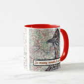 Roadrunner New Mexico Map Santa Fe Spaß Highlights Tasse (VorderseiteRechts)