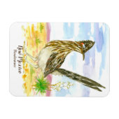 Roadrunner New Mexico Staat Bird Yucca Blume Magnet (Horizontal)