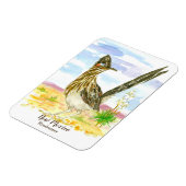 Roadrunner New Mexico Staat Bird Yucca Blume Magnet (Linke Seite)
