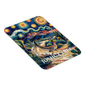 Roadrunner of Joshua Tree Van Gogh Night Custom Magnet (Rechte Seite)