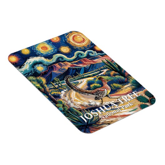 Roadrunner of Joshua Tree Van Gogh Night Custom Magnet (Rechte Seite)