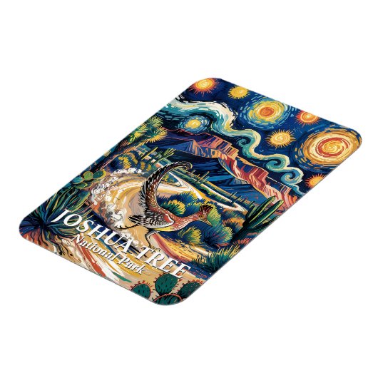 Roadrunner of Joshua Tree Van Gogh Night Custom Magnet (Linke Seite)