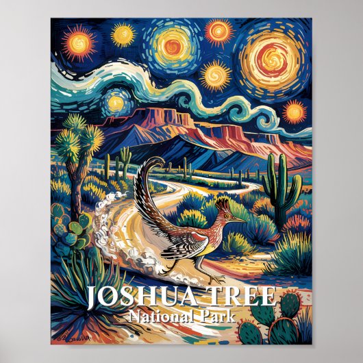 Roadrunner of Joshua Tree Van Gogh Night Custom Poster (Vorne)