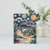Roadrunner of Joshua Tree Van Gogh Night Custom Postkarte (Stehend Vorderseite)