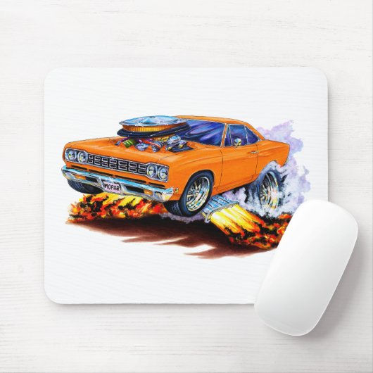 Roadrunner-Orangen-Auto 1968-69 Mousepad (Mit Mouse)