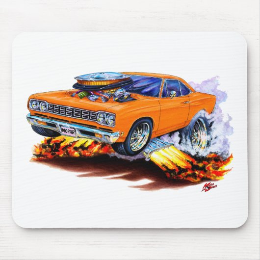 Roadrunner-Orangen-Auto 1968-69 Mousepad (Vorne)