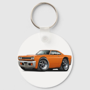 Roadrunner-Orangen-Auto 1968 Schlüsselanhänger