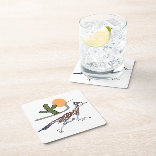 Roadrunner Rechteckiger Pappuntersetzer (Vor Ort)