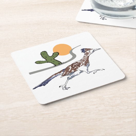 Roadrunner Rechteckiger Pappuntersetzer (angewinkelt)