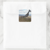 Roadrunner-Statue Quadratischer Aufkleber (Tasche)