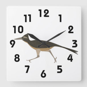 Roadrunner-Uhr Quadratische Wanduhr