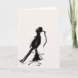 Roadrunner with snake greeting card karte