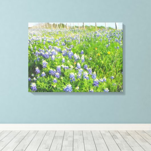 Roadside Bluebonnets Stretted Leinwand (Insitu (Holzboden))