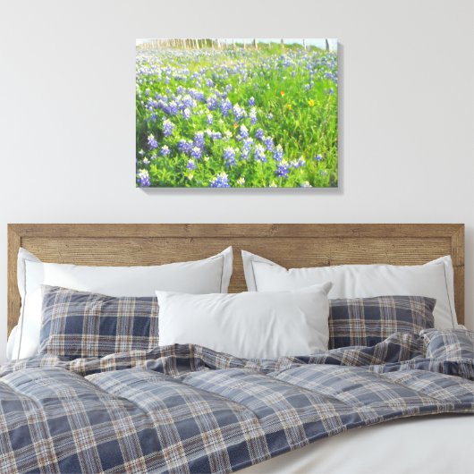 Roadside Bluebonnets Stretted Leinwand (Insitu (Schlafzimmer))