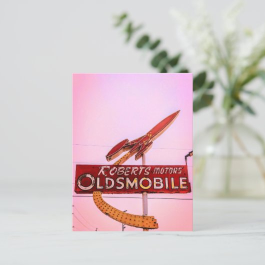 Roadside Neon Postkarte (Stehend Vorderseite)