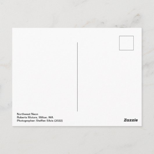 Roadside Neon Postkarte (Rückseite)