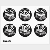 Roadster 32 runder aufkleber (Blatt)