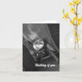 Roadster-Graustufen-Denken über Ihre Karte aus den (Gelbe Blume)