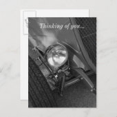 Roadster Grayscale der 30er Jahre Postkarte (Vorne/Hinten)