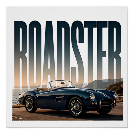 Roadster Luxus Open Road Editorial Grafik Poster (Vorderseite)