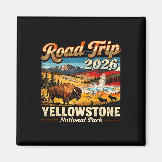 Roadtrip 2026 Yellowstone-Nationalpark Büffel Magnet (Vorne)