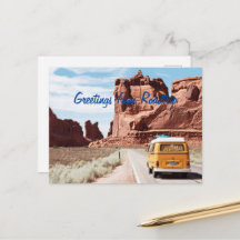 Roadtrip mit Camper Grüße Postkarte
