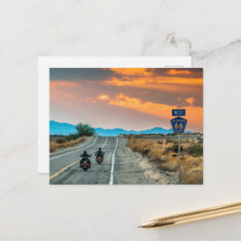 Roadtrip Route 66 mit Motorrädern Postkarte