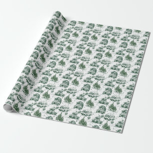 Roadtrip-Weihnachtsfeiertags-Toile grün Geschenkpapier