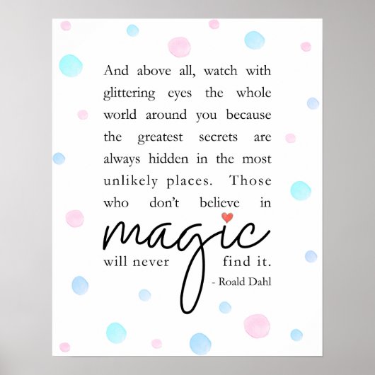 Roald Dahl Quote Poster (Vorne)
