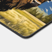 Roaming Bison Illustration Schreibtischunterlage (Ecke)