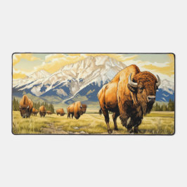 Roaming Bison Illustration Schreibtischunterlage