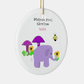 Roaming Elephant Baby First Christmas Keramikornament (Rechts)