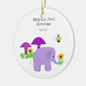 Roaming Elephant Baby First Christmas Keramikornament (Links)