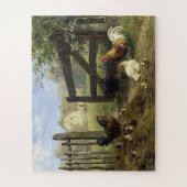Roaming Farmyard Chickens Carl Jutz Puzzle (Vertikal)