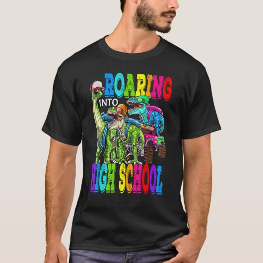 Roaming in High School Monster Truck Dinosaur Re T-Shirt (Vorderseite)