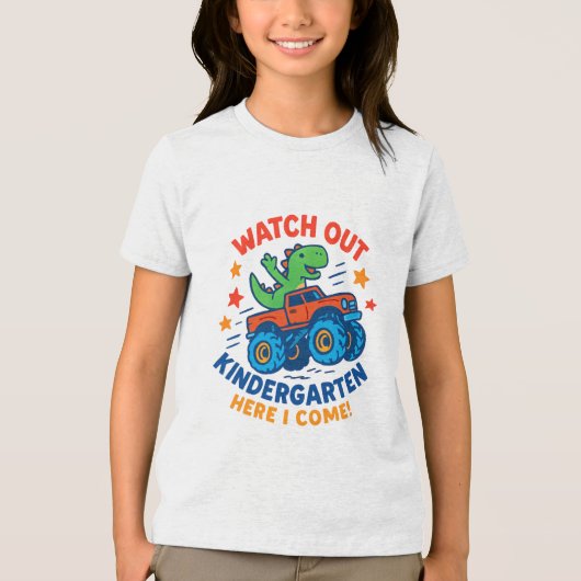 Roaming in Kindergarten - Dino Monster Truck Tri-Blend Shirt (Vorderseite)